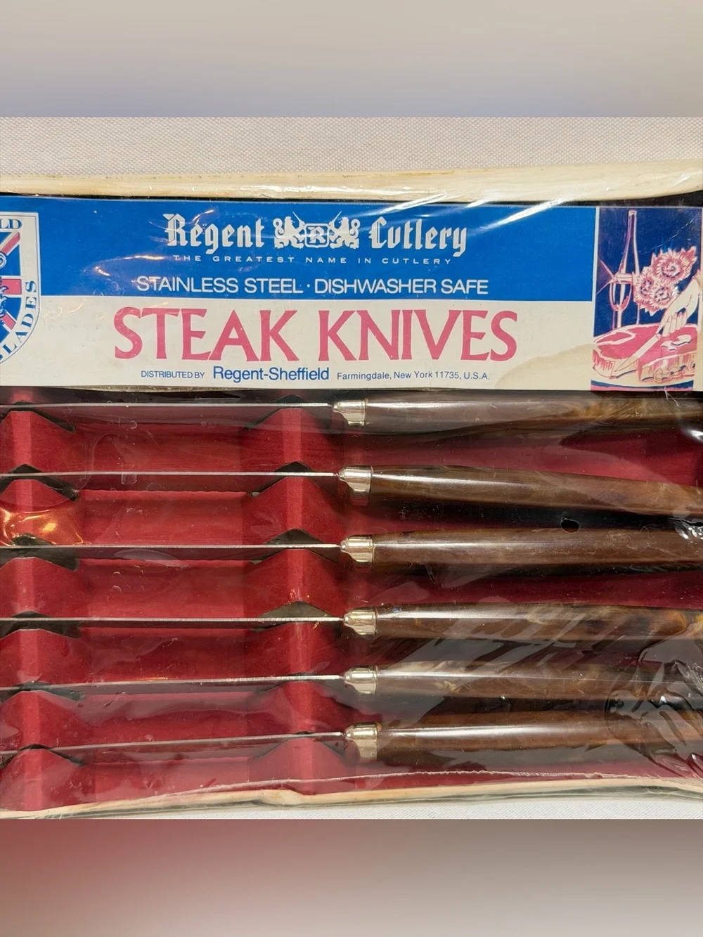 Vintage Cutlery Regent SHEFFIELD Steak Knife Sets ENGLAND STAINLESS 8 Pcs Total